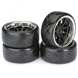 4 pneus drift sculpts sur jantes noires et chrome absima 2510044