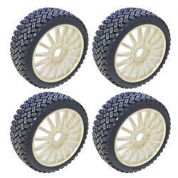 4 roues rallycross hobbytech jantes blanches 1/8 HT-454_X4