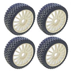 4 roues rallycross hobbytech jantes blanches 1/8 HT-454_X4