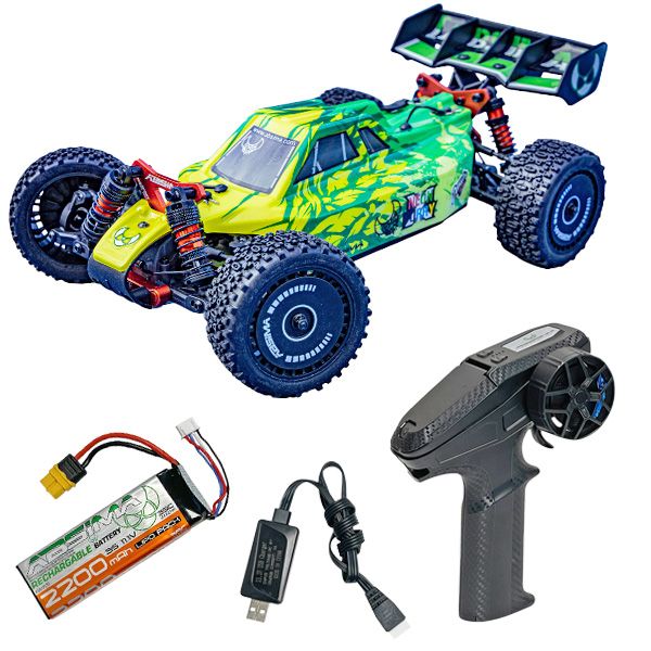 Absima Buggy Neon Furry 1/12 4WD moteur brushless carrosserie verte 