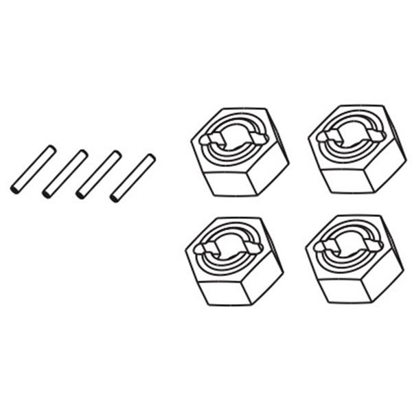 Absima hexagones de roue et clavettes pour Aero-X STiX SupraSlid 1232012
