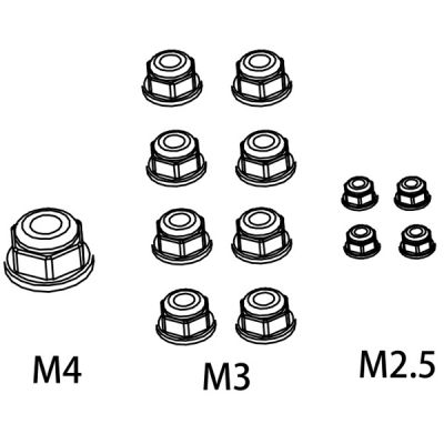 Absima jeu d\'�crous M4*1/M3*8/M2.5*4 1610160