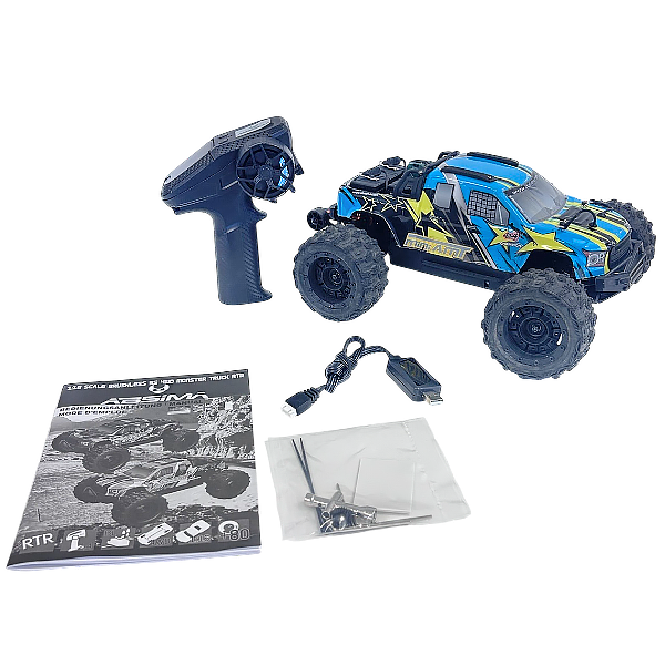 Absima Mini Monster Truck 1/16 moteur brushless carrosserie bleue
