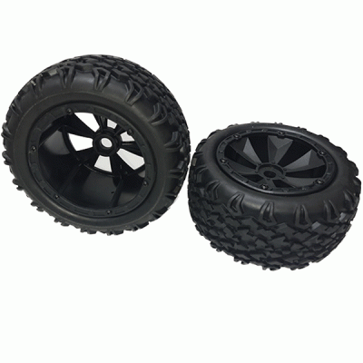 Absima pneus mont�s sur jantes noires Monster Truck 1/8 Assassin 1330381