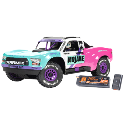 ARRMA 1/16 Mojave Grom Brushless 4X4 RTR carrosserie bleue et rose ARA2304ST1