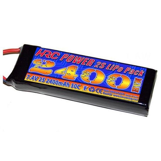 Batterie hrc li-po 2400mah 7.4v traxxas 1/16 accu pour e-revo 1/16eme