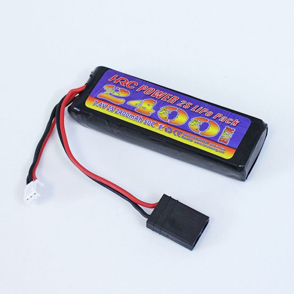 Batterie hrc li-po 2400mah 7.4v traxxas 1/16 accu pour e-revo 1/16eme