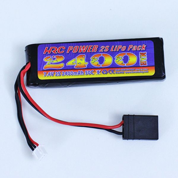 Batterie hrc li-po 2400mah 7.4v traxxas 1/16 accu pour e-revo 1/16eme