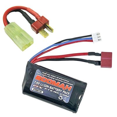 Batterie Li-Ion 8000mAh 7,4v + Adaptateur Deans m�le / Micro Tamiya femelle
