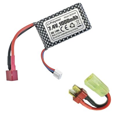 Batterie Li-Po 1000mAh 7,4v + Adaptateur Deans m�le / Micro Tamiya femelle