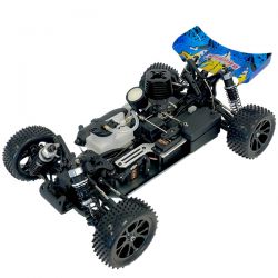 Buggy 1/10 thermique MHD Flash carrosserie bleue et blanche