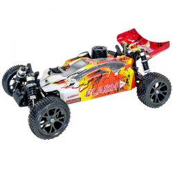 Buggy 1/10 thermique MHD Flash carrosserie jaune et rouge