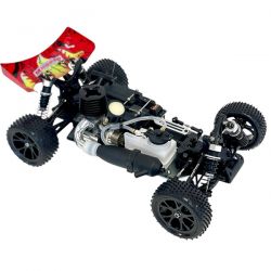 Buggy 1/10 thermique MHD Flash carrosserie jaune et rouge