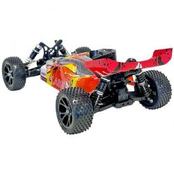 Buggy 1/10 thermique MHD Flash carrosserie jaune et rouge