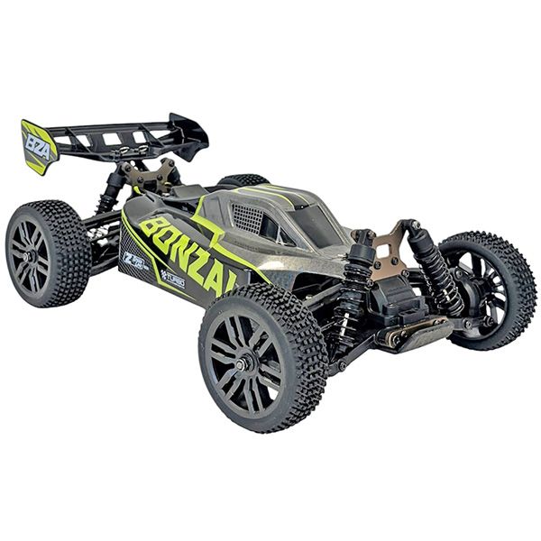 Buggy t&eacute;l&eacute;command&eacute; Bonzai Kraze 1/12 4WD 48km/h jaune et gris