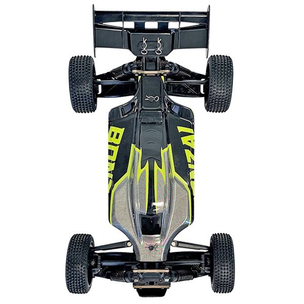 Buggy t&eacute;l&eacute;command&eacute; Bonzai Kraze 1/12 4WD 48km/h jaune et gris