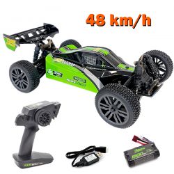 Buggy t&eacute;l&eacute;command&eacute; Road Hunter 1/12 4WD 48km/h vert et noir