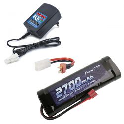 Chargeur automatique 1Ah + batterie 2700mAh prise Dean
