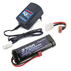 Chargeur automatique 1Ah + batterie 3700mAh prise Dean