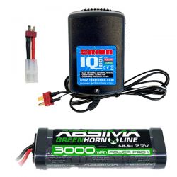 Chargeur automatique 1Ah + batterie Ni-Mh 7,2v 3000mAh