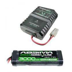 Chargeur automatique 2Ah + batterie Ni-Mh 7,2v 3000mAh