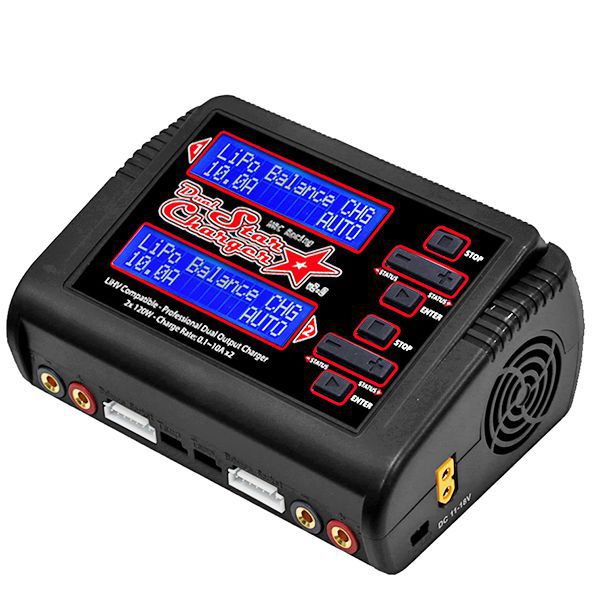 Chargeur modelisme rc double sortie dual-star v2.0 220/12v 2x120w hrc  hrc9361b