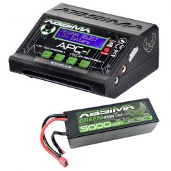 Chargeur polyvalent Absima APC-1 10A + batterie Li-Po 3S 11,1V 5000mAh