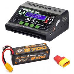 Chargeur polyvalent Absima APC-1 10A + batterie Li-Po 4S 14,8V 6700mAh