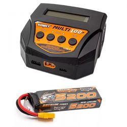 Chargeur polyvalent Konect Muti100 10A + batterie Li-Po 3S 11,1V 5200mAh XT60