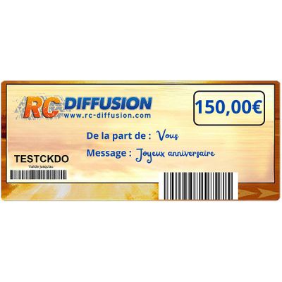 Ch�que-cadeau Rc-Diffusion 150,00 �uros