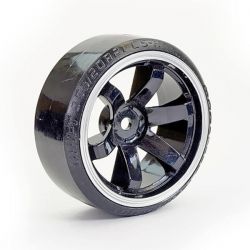 Fastrax 4 pneus drift bordure blanche jantes noires FAST0086BKW