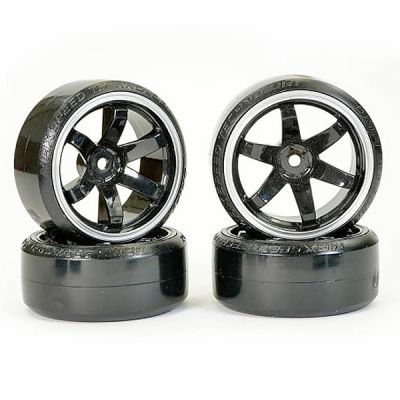 Fastrax 4 pneus drift bordure blanche jantes noires FAST0086BKW