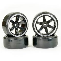 Fastrax 4 pneus drift bordure blanche jantes noires FAST0086BKW