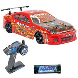 FTX Banzai Drift voiture RC 1/10 4WD moteur standard carrosserie rouge