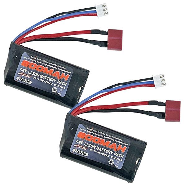 FTX lot de deux batteries 7,4v 800mAh pour Tracer 1/16