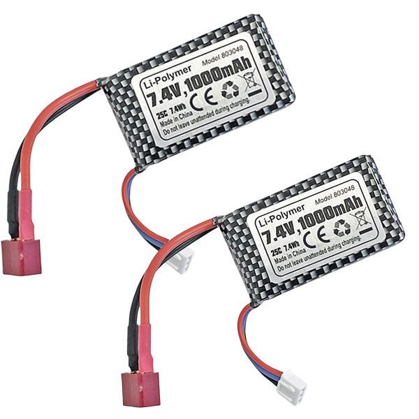 FTX lots de deux batteries 1000mAh 7,4V pour Tracer 1/16