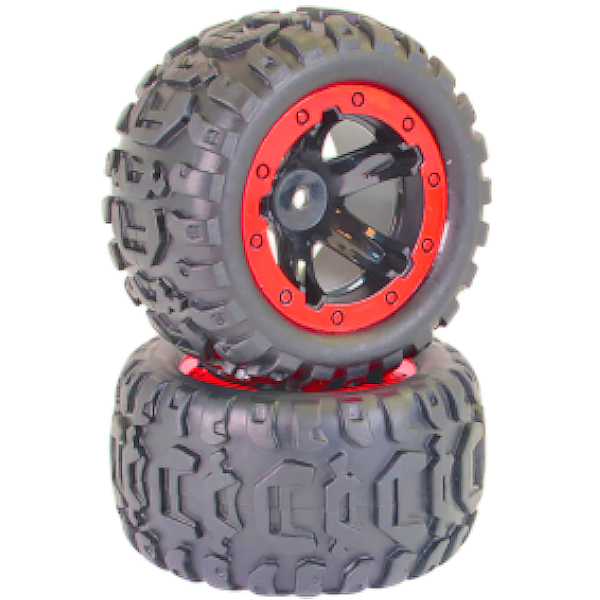 FTX paire de roues rouges pour Tracer 1/16 Monster Truck FTX9742R