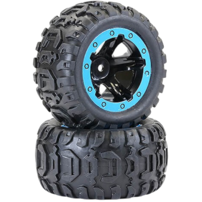 FTX pneus coll�s sur jantes bleue pour Tracer monster truck FTX9742B