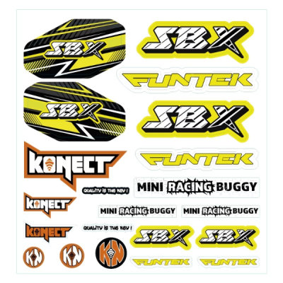 Funtek planche de stickers jaune pour SBX FTK-21129