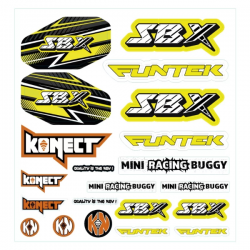 Funtek planche de stickers jaune pour SBX FTK-21129