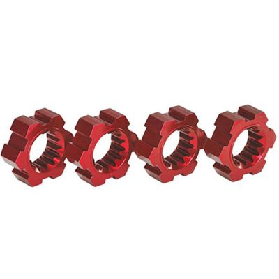 Hexagones de roues alu anodis�s rouge pour x-maxx traxxas 7756R