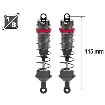 Hobbytech amortisseurs arri�res 115mm big bore 16mm pour voiture RC 1/8 