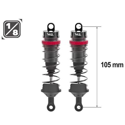 Hobbytech amortisseurs avants 105mm big bore pour voiture RC 1/8