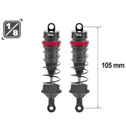 Hobbytech amortisseurs avants 105mm big bore pour voiture RC 1/8