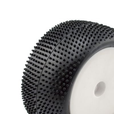 Hobbytech pneus mini picots arri�re pour buggy 1/10 coll�s sur jantes pleines
