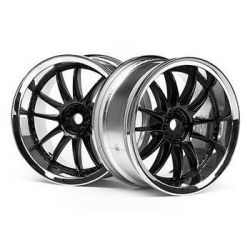 Jantes 26mm chrome et noir deport 3mm