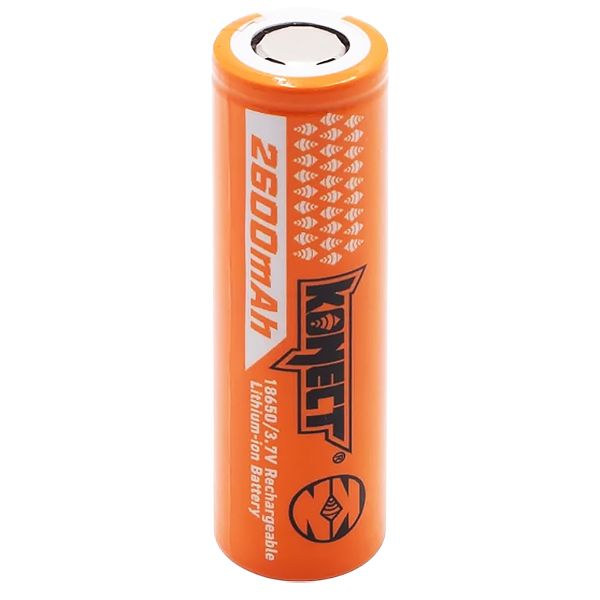 Konect batteries Li-Ion type 18650 2600mAh avec boite de rangement KN-LI-18650-2600