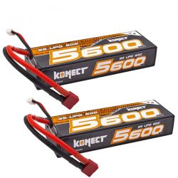 Lot de 2 batteries Li-Po 7,4v 2S 5000mAh + Charger Dual HRC 2x120W