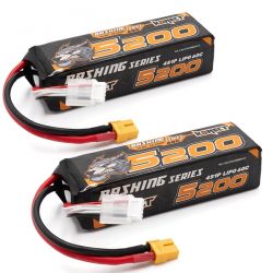 Lot de deux batteries Li-Po Konect 4S 5200mAh 14.8V 60C prise XT90 