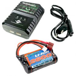 Pack chargeur Absima LC-2.0 25W + 1 batterie Voltz Li-Ion 7,4V 2600mAh Dean
